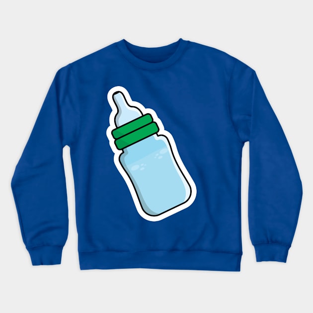 Baby's Milk Bottle Sticker vector illustration. People drink objects icon concept. Newborn baby plastic water and milk bottle sticker vector design with shadow. Crewneck Sweatshirt by AlviStudio